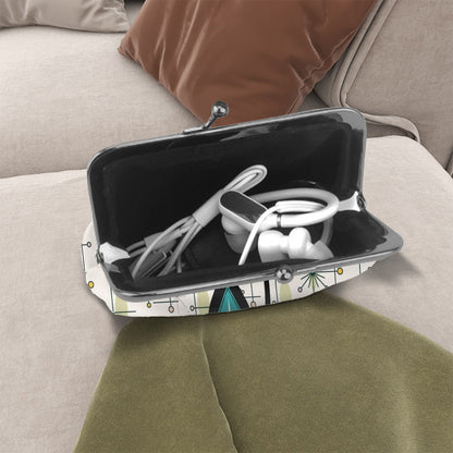 Atomic Cat Mid Century Modern Starburst Retro Coin Purse for Women - Mid Century Modern Gal