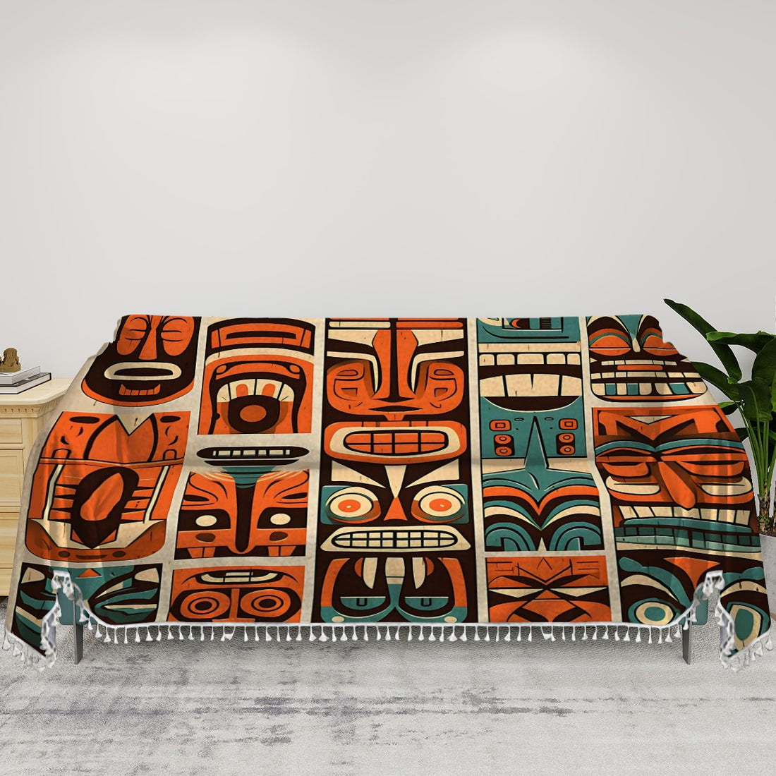 Mid Century Modern Tiki Couch Covers Blanket - Mid Century Modern Gal