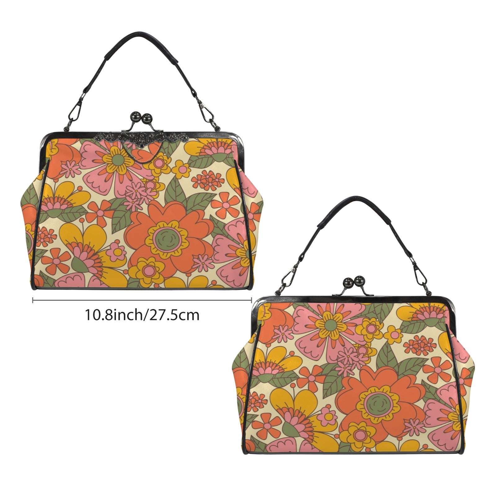 Groovy 60s Floral Kisslock Crossbody Purse - Mid Century Modern Gal