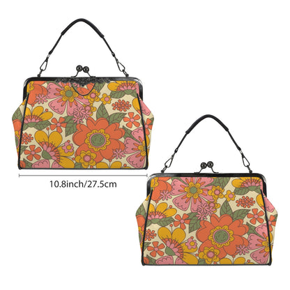 Groovy 60s Floral Kisslock Crossbody Purse - Mid Century Modern Gal