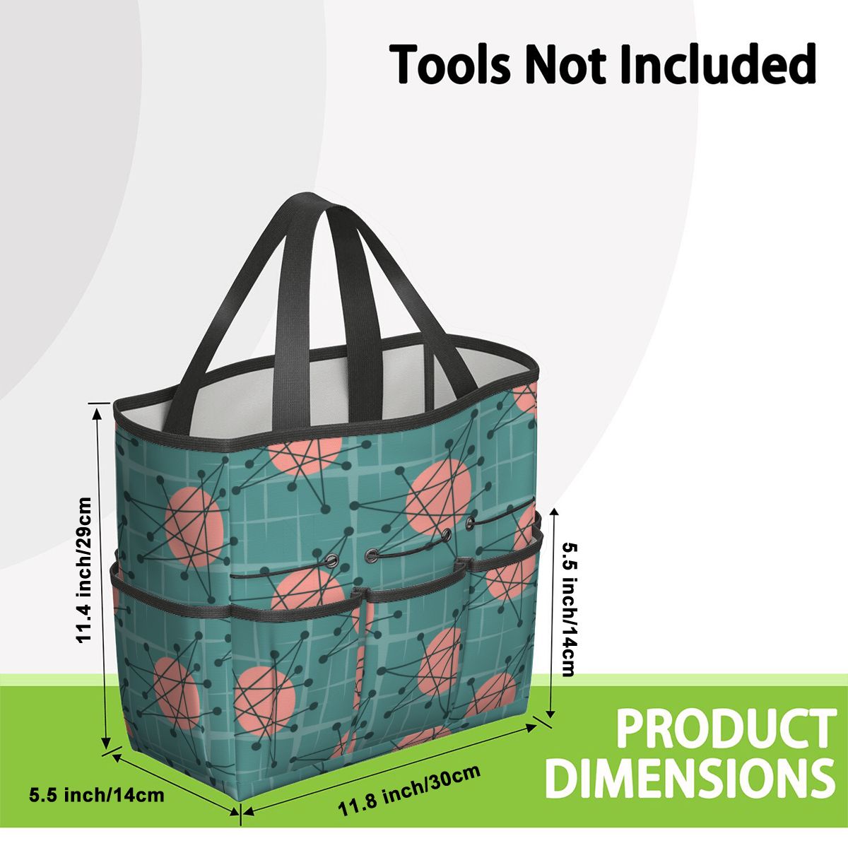 Mid Century Modern Atomic Starburst Teal Pink Garden Tool Bag - Mid Century Modern Gal