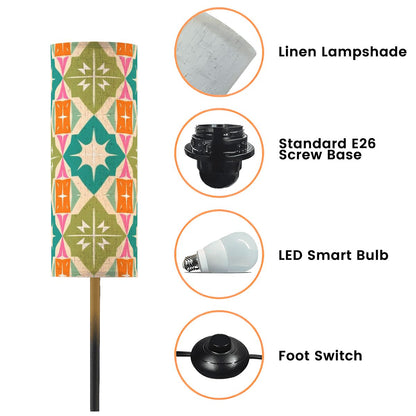 Mid Century Modern Atomic Starburst Diamond, Orange, Green Teal Retro Floor Lamp - Mid Century Modern Gal