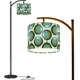 Mid Century Modern Olive Green Groovy Orbs Retro Arc Floor Lamp - Mid Century Modern Gal