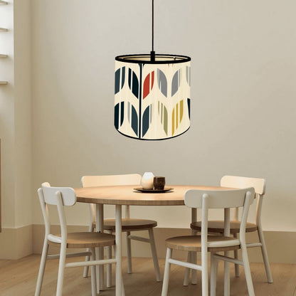 Scandinavian Modern Danish Flower Bamboo Drum Lampshade - Mid Century Modern Gal