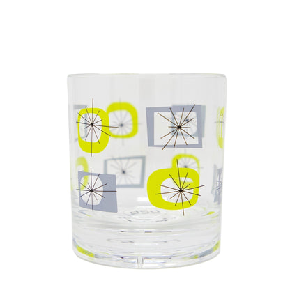 Atomic Acrylic Old Fashioned Glass - Set of 4 - Blue Green