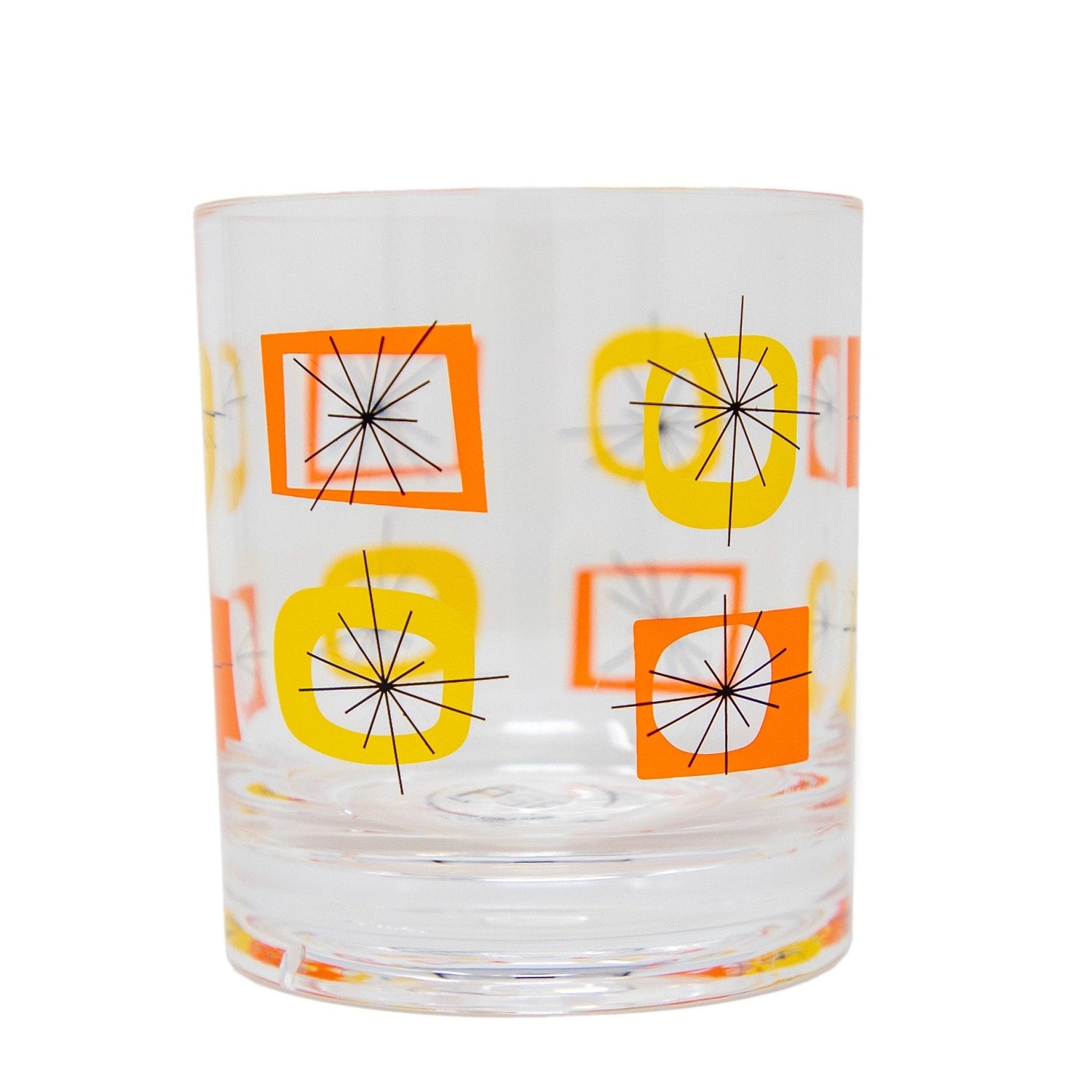 Atomic Acrylic Old Fashioned Glass - Set of 4 - Orange Yellow