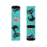 Atomic Cat, Aqua Blue, Retro Crazy Socks All Over Prints