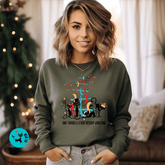 Atomic Cat Christmas Sweater, Have Yourself A Very Kitschy Christmas Cozy Loose Fit, Sweatshirt Sweatshirt Mid Century Modern Gal