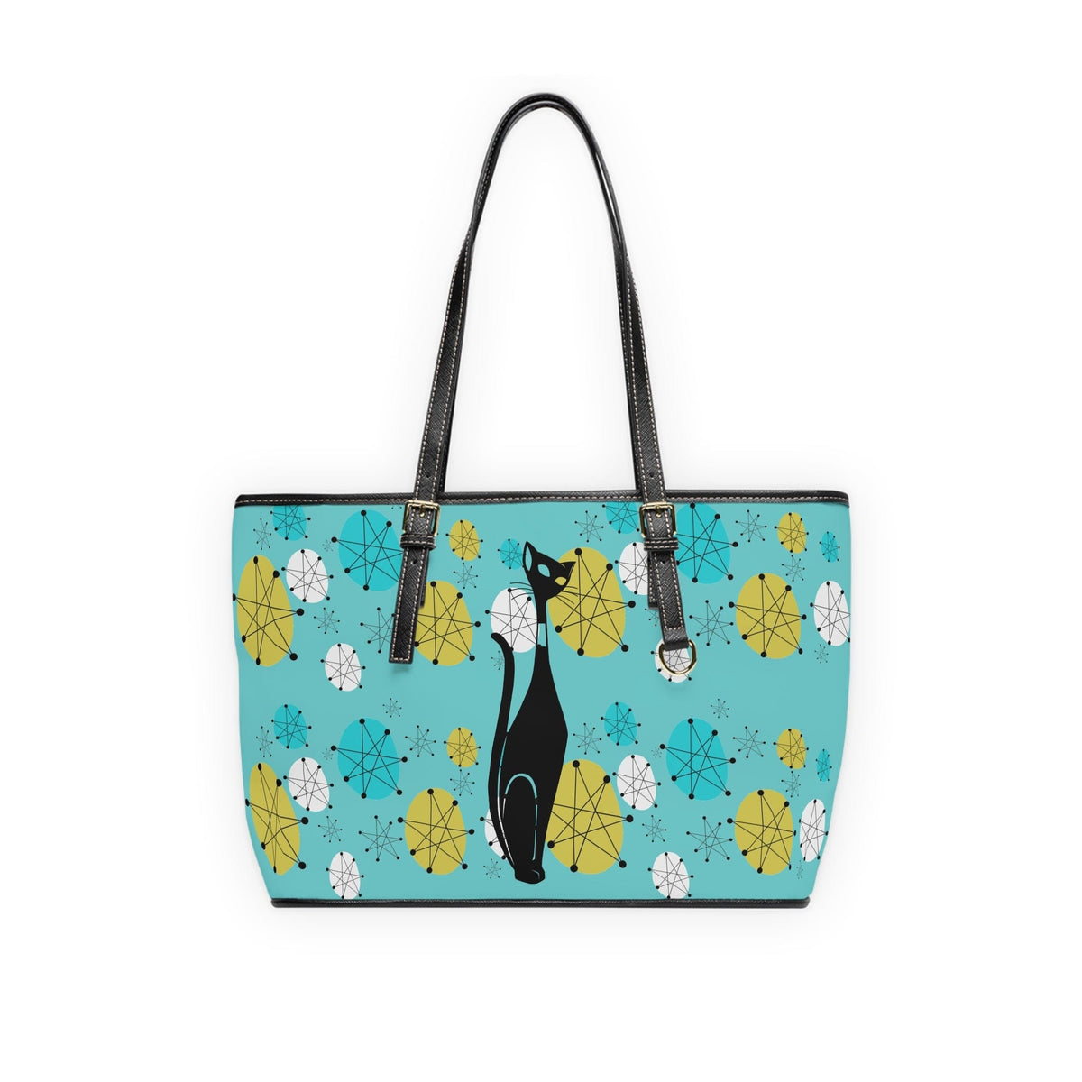 Atomic Cat Designed Aqua Blue, Franciscan Starburst, Kitschy Fun Shoulder Bag Bags