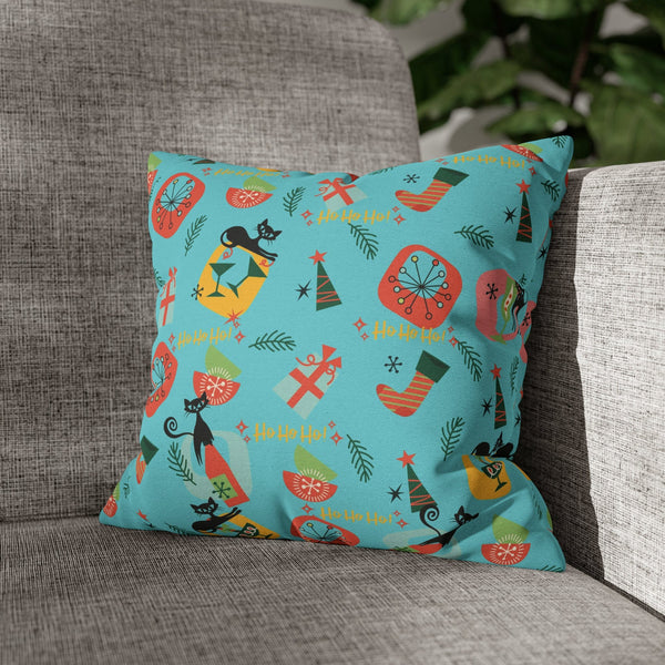 Atomic Cat Designs, Mid Century Modern Christmas Decor, Fun Holiday Spirit Kitschy Seasonal Pillow Cover