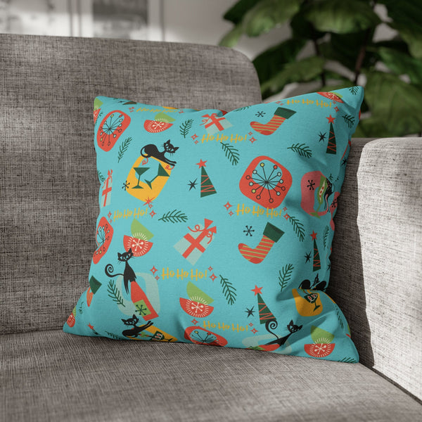 Atomic Cat Designs, Mid Century Modern Christmas Decor, Fun Holiday Spirit Kitschy Seasonal Pillow Cover