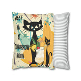 Atomic Cat, Funny Pillow For Cat Lovers, Cats, Pina Colada, Cocktails Mid Century Modern Pillow Case Home Decor