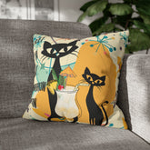 Atomic Cat, Funny Pillow For Cat Lovers, Cats, Pina Colada, Cocktails Mid Century Modern Pillow Case Home Decor