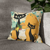 Atomic Cat, Funny Pillow For Cat Lovers, Cats, Pina Colada, Cocktails Mid Century Modern Pillow Case Home Decor