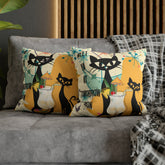 Atomic Cat, Funny Pillow For Cat Lovers, Cats, Pina Colada, Cocktails Mid Century Modern Pillow Case Home Decor