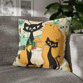 Atomic Cat, Funny Pillow For Cat Lovers, Cats, Pina Colada, Cocktails Mid Century Modern Pillow Case Home Decor