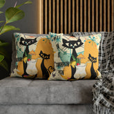 Atomic Cat, Funny Pillow For Cat Lovers, Cats, Pina Colada, Cocktails Mid Century Modern Pillow Case Home Decor