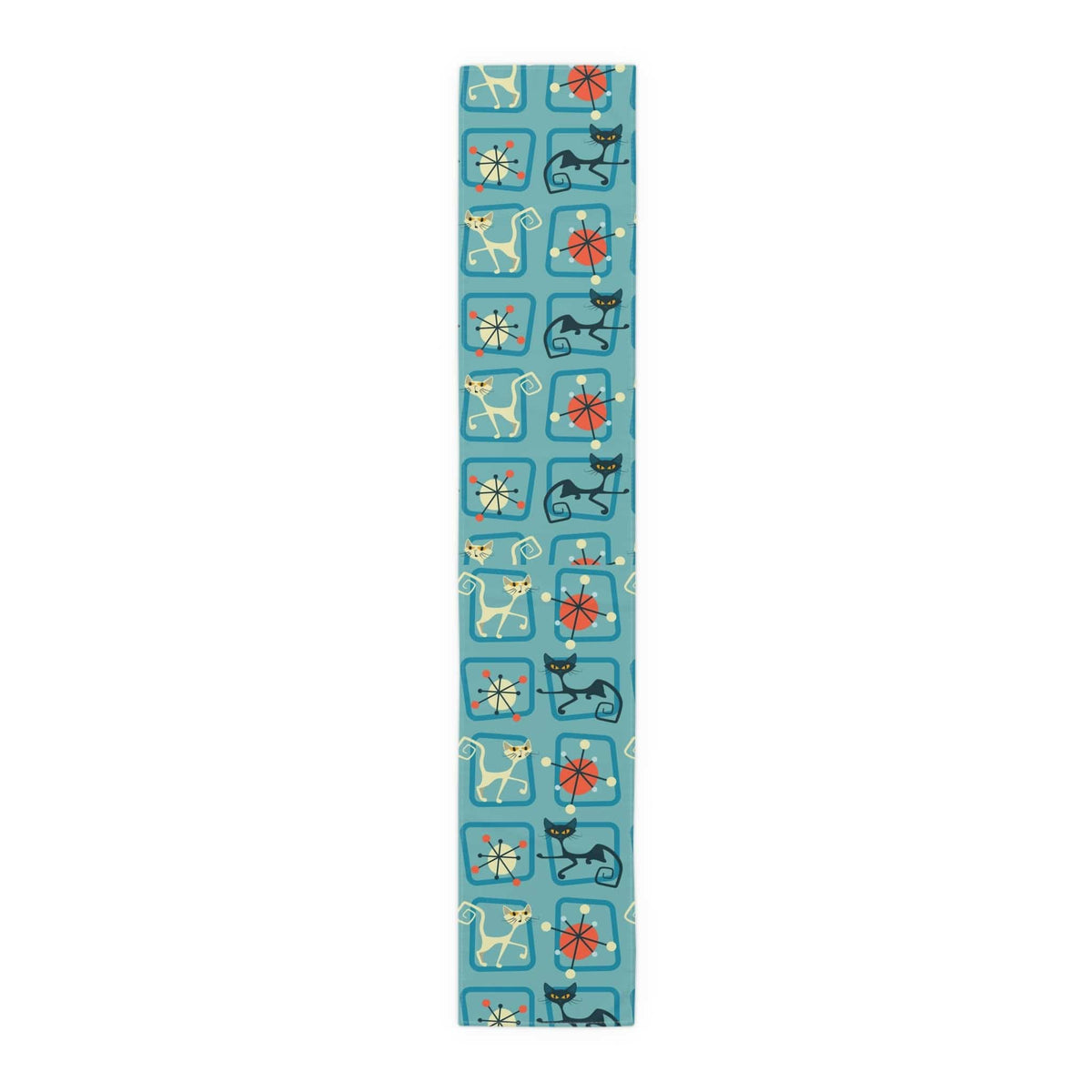 Atomic Cat, Kitschy Retro 50's Style Mid Century Modern Table Runner Home Decor