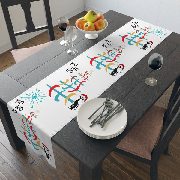 Atomic Cat, Mid Century Modern Christmas, Holiday, Winter, Kitschy Cute, Christmas Table Runner