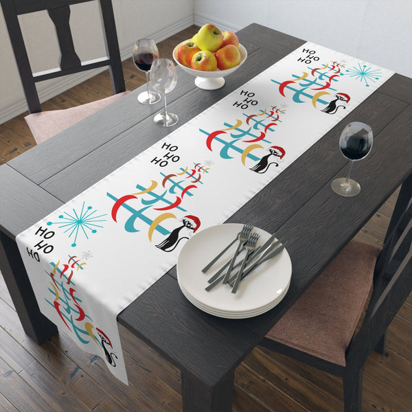 Atomic Cat, Mid Century Modern Christmas, Holiday, Winter, Kitschy Cute, Christmas Table Runner