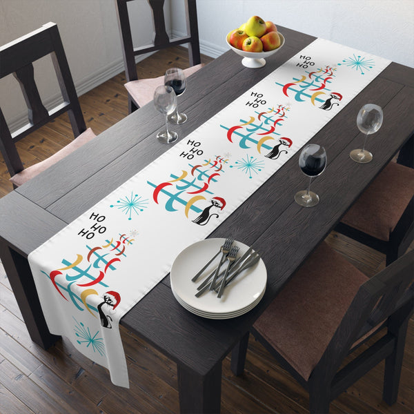 Atomic Cat, Mid Century Modern Christmas, Holiday, Winter, Kitschy Cute, Christmas Table Runner