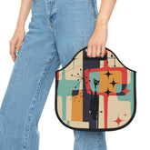 Atomic Cat, Mid Mod Geometric Cool, Kitsch Adult Retro Neoprene Lunch Bag Bags Mid Century Modern Gal