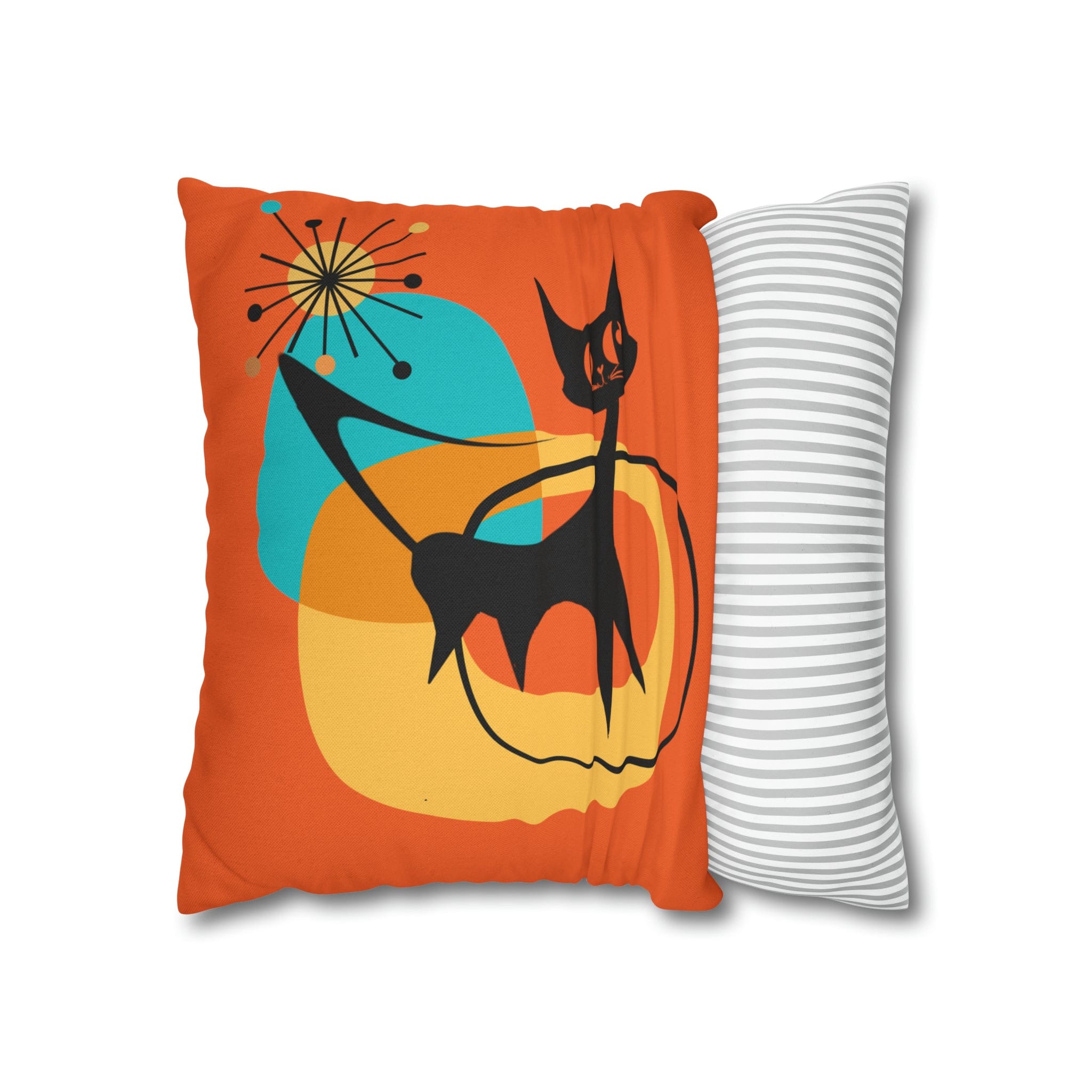 Atomic Cat, Orange Mid Mod Pillow Case ONLY Home Decor