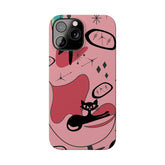 Atomic Cat, Pink Mid Century Modern, Egg Chair, Space Cat, iPhone 15, New Slim Phone Cases Phone Case