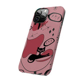 Atomic Cat, Pink Mid Century Modern, Egg Chair, Space Cat, iPhone 15, New Slim Phone Cases Phone Case Mid Century Modern Gal