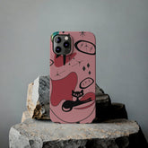 Atomic Cat, Pink Mid Century Modern, Egg Chair, Space Cat, iPhone 15, New Slim Phone Cases Phone Case