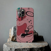 Atomic Cat, Pink Mid Century Modern, Egg Chair, Space Cat, iPhone 15, New Slim Phone Cases Phone Case Mid Century Modern Gal