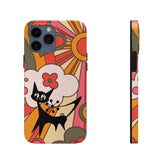 Atomic Cat, Retro Sunburst, Groovy Mod Smart Phone Tough Phone Cases Phone Case