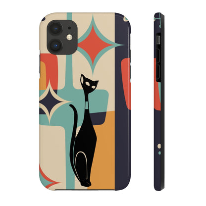 Atomic Cat, Sexton Cat, Mid Mod, Retro Geometric, Starburst Tough Phone Cases Phone Case