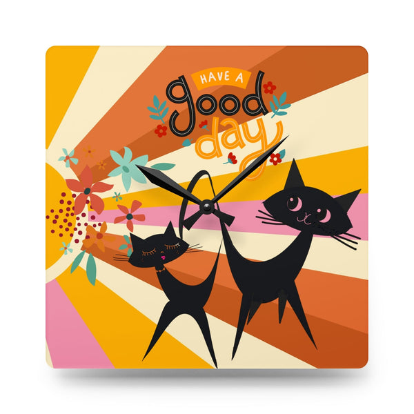Atomic Cats, Retro Groovy 70's Have A Good Day, Floral, Groovy