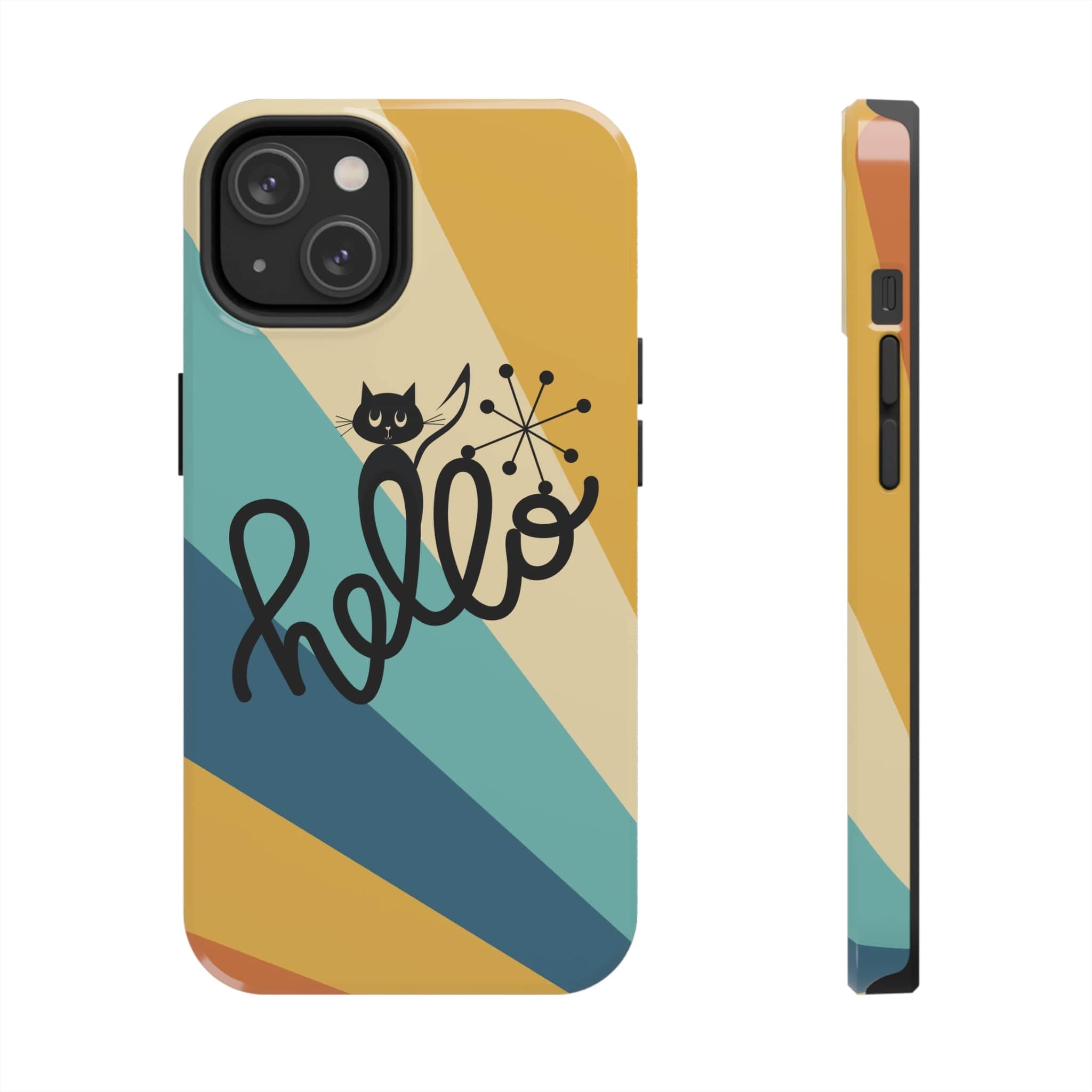 Atomic Groovy Cat, Retro, Kitschy, Hello Starburst, Mid Mod Smart Phone Tough Phone Cases Phone Case