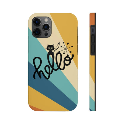 Atomic Groovy Cat, Retro, Kitschy, Hello Starburst, Mid Mod Smart Phone Tough Phone Cases Phone Case