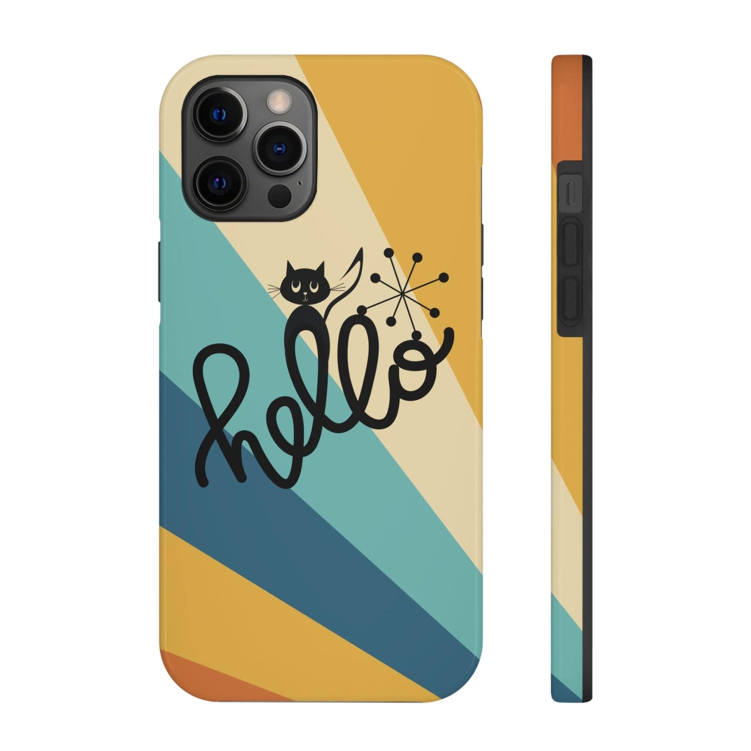 Atomic Groovy Cat, Retro, Kitschy, Hello Starburst, Mid Mod Smart Phone Tough Phone Cases Phone Case