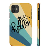 Atomic Groovy Cat, Retro, Kitschy, Hello Starburst, Mid Mod Smart Phone Tough Phone Cases Phone Case