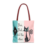 Atomic Kitty Cat, Shopping Tote Bag, Teacher, Cat Mom, Random Stuff Cute Kitschy Tote Bags