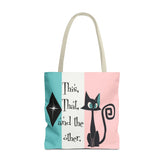 Atomic Kitty Cat, Shopping Tote Bag, Teacher, Cat Mom, Random Stuff Cute Kitschy Tote Bags