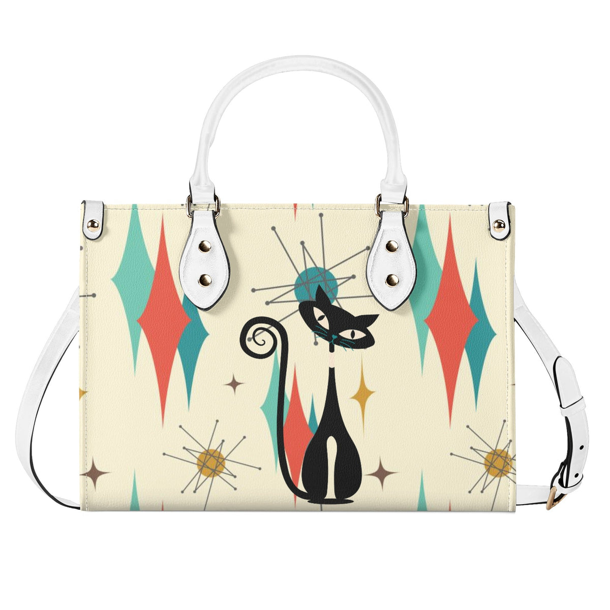 Atomic Kitty, Mid Century Modern Style Classic Cool Leather Handbag