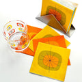 Mid Century Modern Orange Yellow Kitsch Mod Party Atomic Paper Cocktail Napkin Set