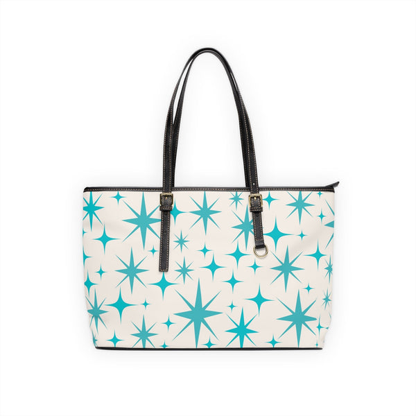 Atomic Starbust, Mid Mod Retro Creamy Vanilla, Aqua Blue Shoulder Bag