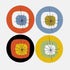 Atomic Vinyl Coasters - Set of 8 - Mixed Colors