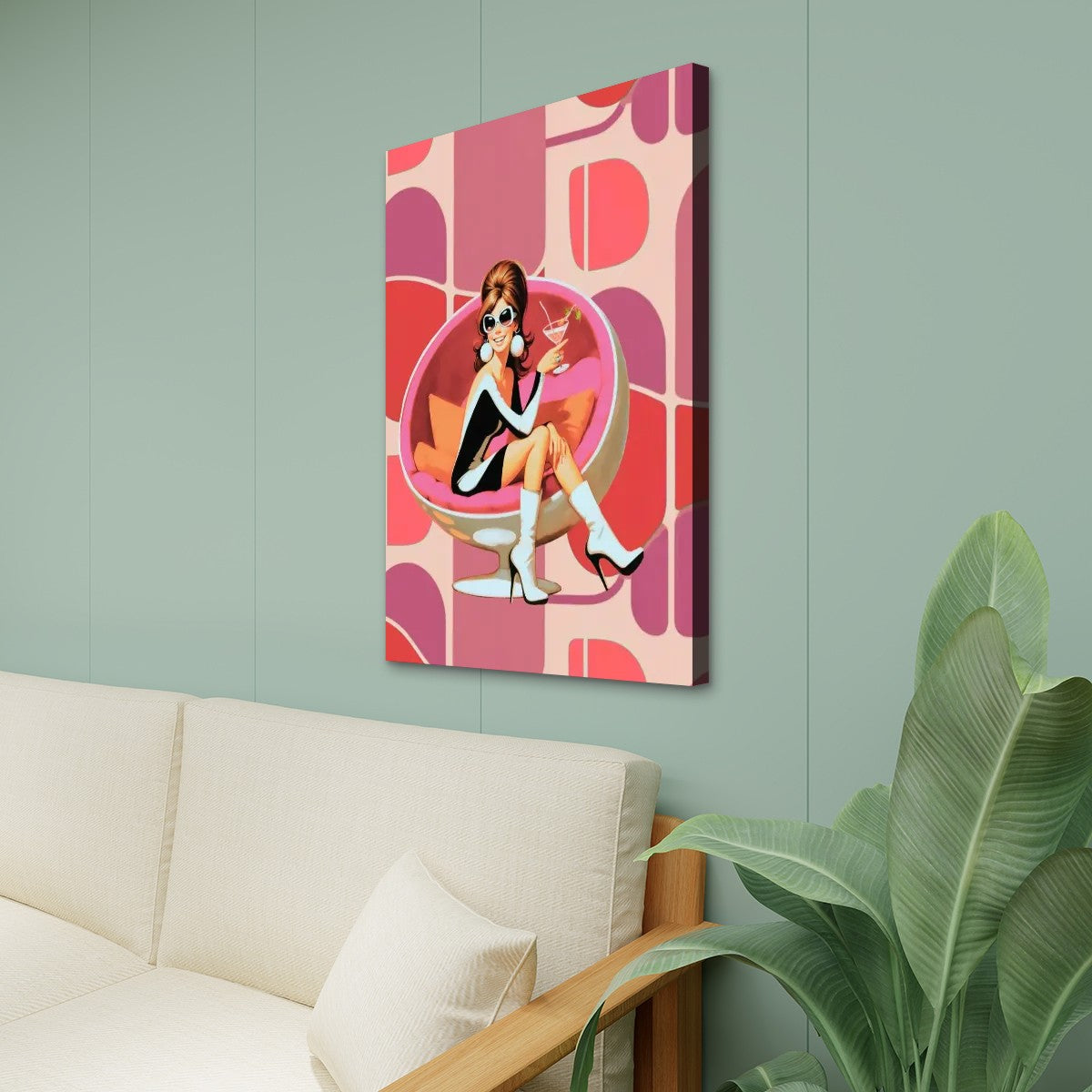 Mid Century Modern Groovy Mod 60s Gal Wal Art - Mid Century Modern Gal