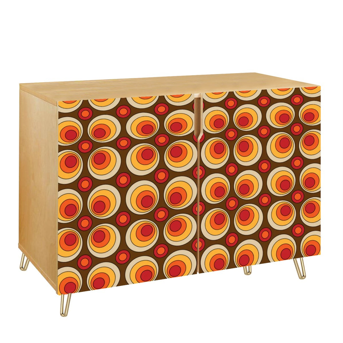 Mid Century Modern Groovy Orb Retro Sideboard Cabinet MCM Furniture Wooden Storage Cabinet - Mid Century Modern Gal