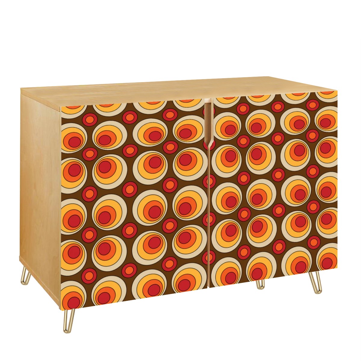 Mid Century Modern Groovy Orb Retro Sideboard Cabinet MCM Furniture Wooden Storage Cabinet - Mid Century Modern Gal