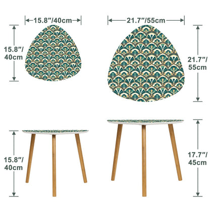 Art Deco Peacock Inspired Nesting Tables - Mid Century Modern Gal