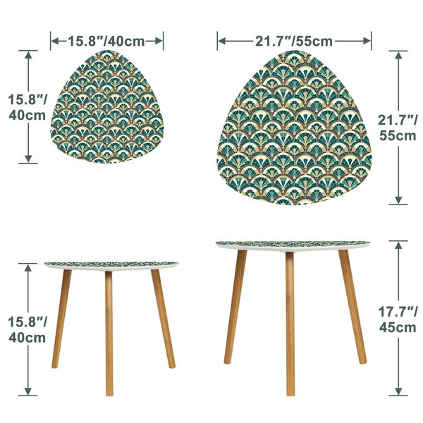 Art Deco Peacock Inspired Nesting Tables