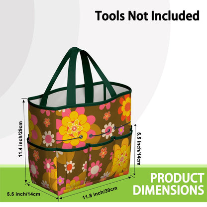 Retro 70s Groovy Flower Power Garden Tool Bag